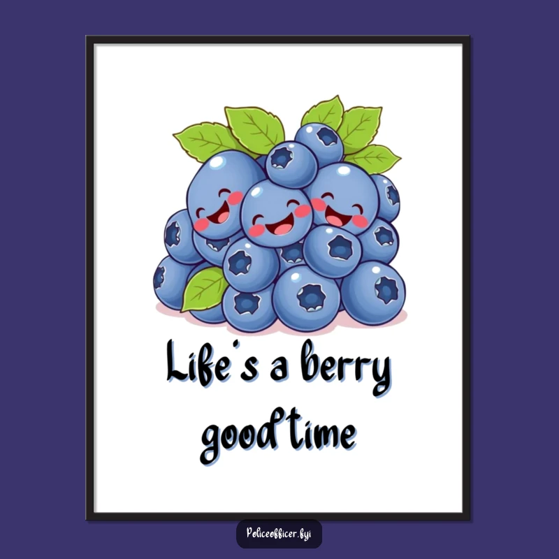 Funny Printable Wall Art: Giggling Blueberries, Playful Free Downloadable Decor for Any Room