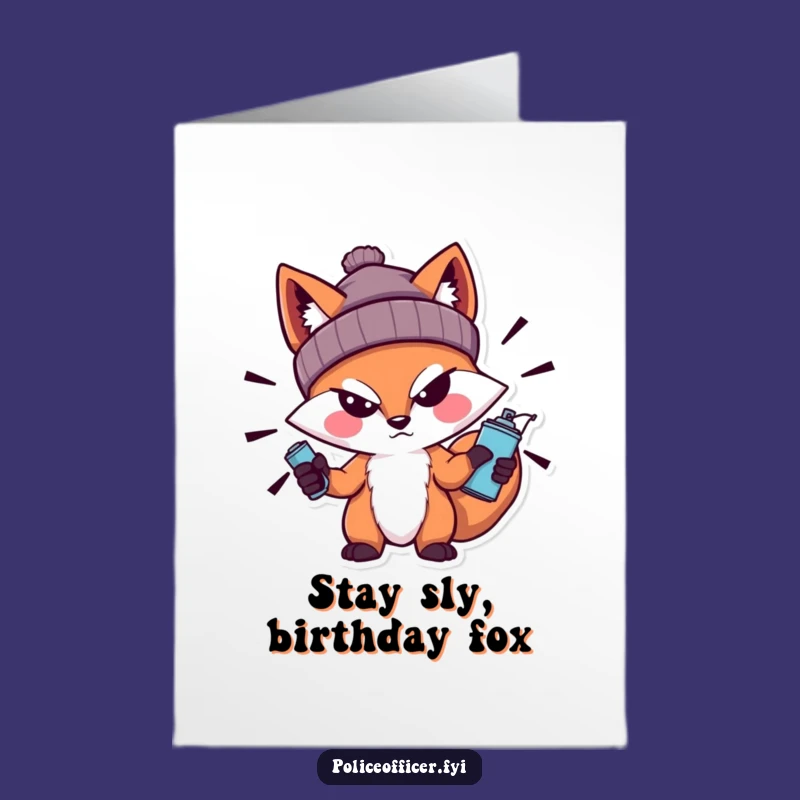 Free Printable Birthday Card: Bold Fox & Downloadable Art for an Edgy Celebration!