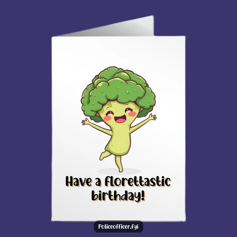 Free Printable Birthday Card: Broccoli Pirouette for a Healthy, Happy Celebration