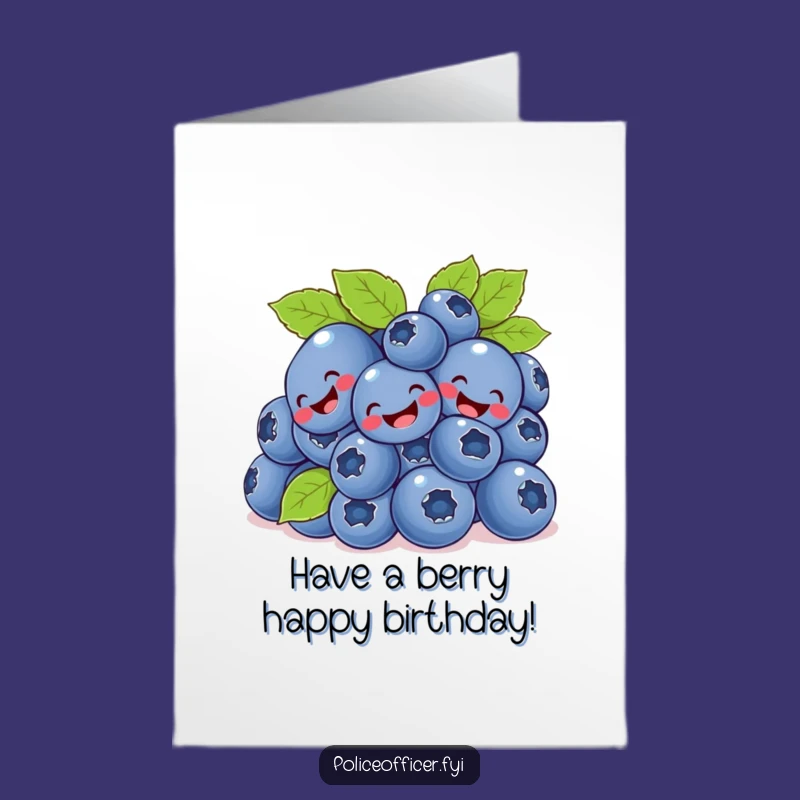 Free Printable Birthday Card: Giggling Blueberries, Fun Downloadable Greeting for a Joyful Celebration