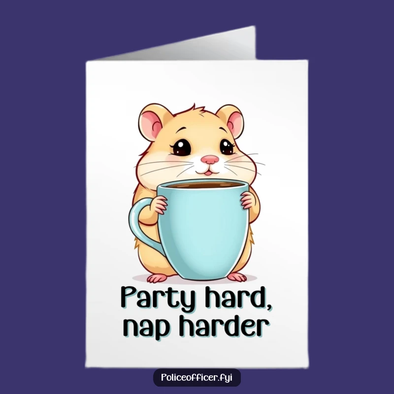 Free Printable Hamster Coffee Birthday Card - Thoughtful Hamster Downloadable for a Funny Gift