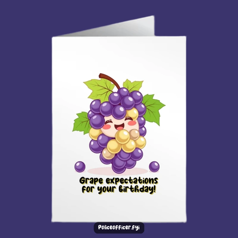 Free Printable Birthday Card: Bouncing Grapes Wish a Joyful & Fun Celebration