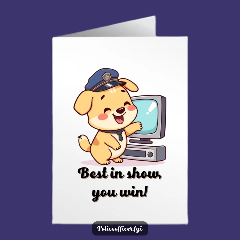 Free Printable Dog Congrats Card: Funny Cop Pup Downloadable Gift