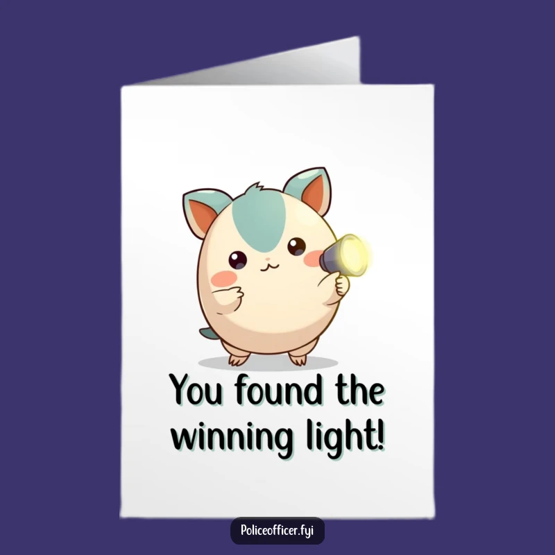 Free Printable Congrats Card: Creature Shines Light on Success - Downloadable!