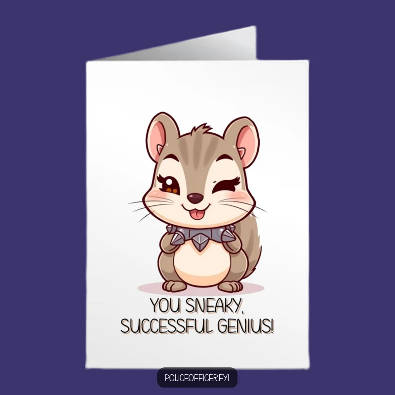 Free Printable Congrats Card: Mischievous Squirrel Wink - Funny Downloadable