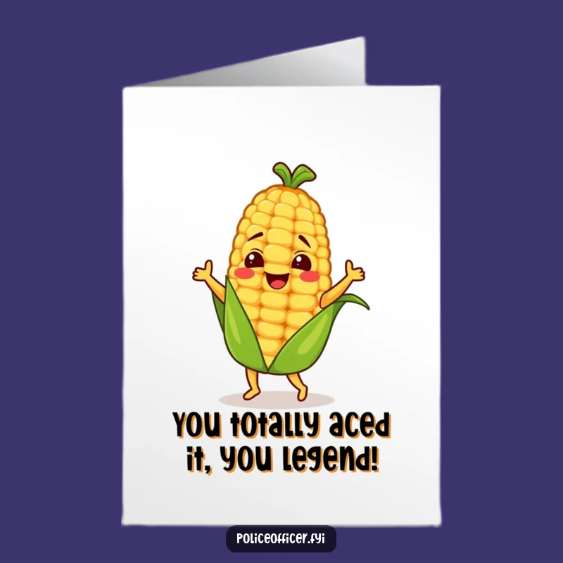 Free Printable Congrats Card: Silly Dancing Corn Cob, Humorous Downloadable Greeting for Big Wins