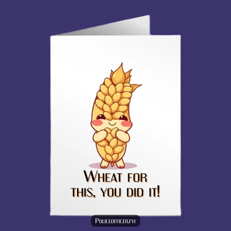 Free Printable Congrats Card: Smiling Wheat Bow, Elegant Downloadable Greeting for Achievements Big and Small