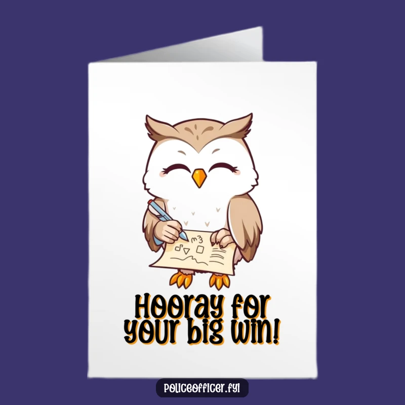 Free Printable Contented Owl Congrats Card - Doodling Owl Downloadable for Your Achievement