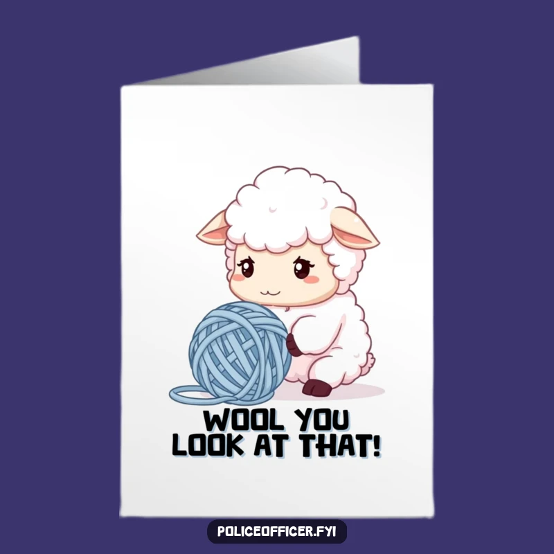 Free Printable Congrats Card: Sheep's Yarn Trouble - Funny Downloadable