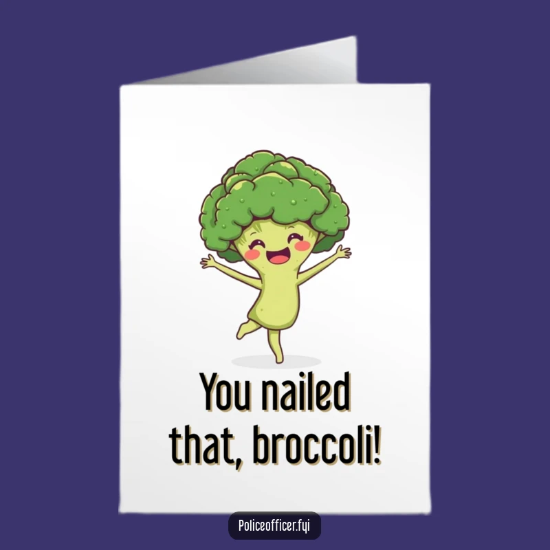 Free Printable Congrats Card: Broccoli Pirouette Celebrates Your Amazing Achievement