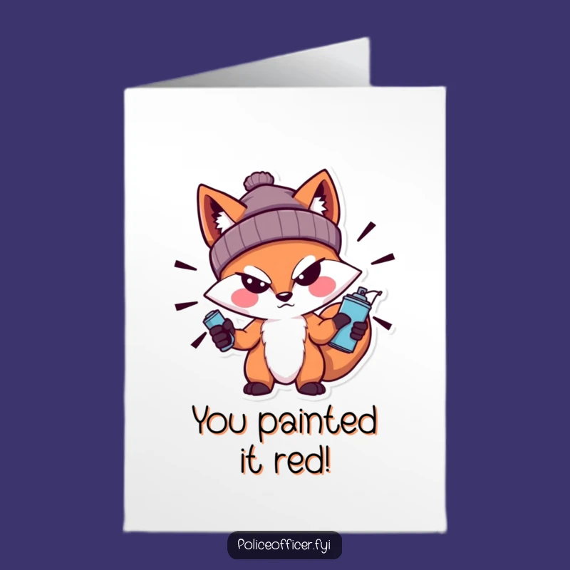Free Printable Congrats Card: Fox's Sneering Downloadable Art for a Graffiti-Worthy Win!