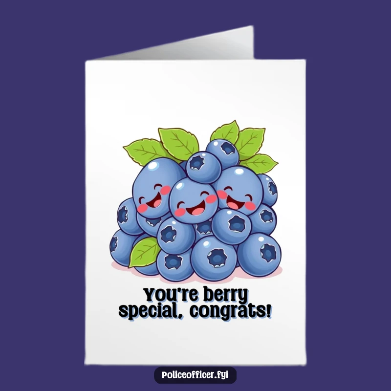 Free Printable Congrats Card: Tumbling Blueberries, Playful Downloadable Greeting for Celebrating Success