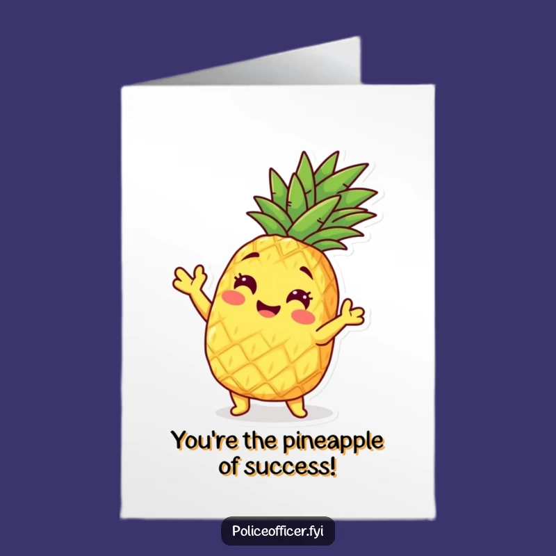 Free Printable Congrats Card: Pineapple Pose, Tropical Downloadable Greeting for Celebrating Achievements