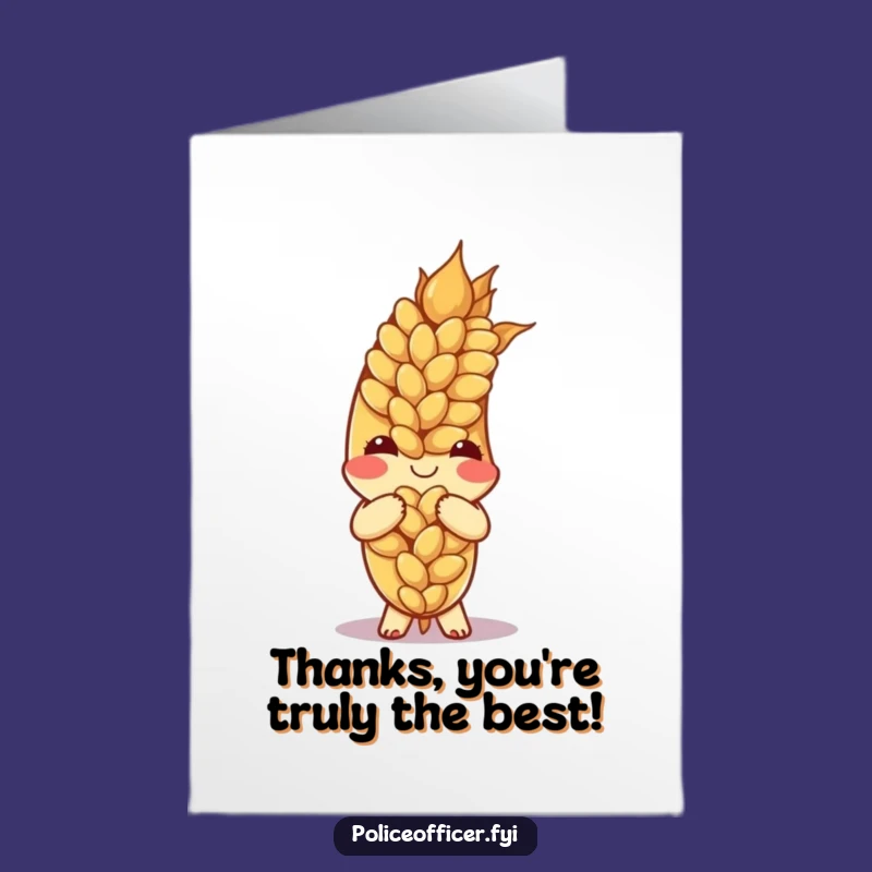 Free Printable Thank You Card: Bowing Wheat, Gracious Downloadable Greeting for Expressing Thanks