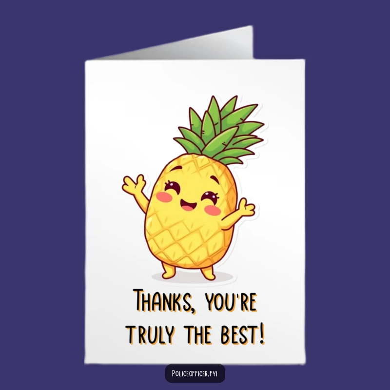 Free Printable Thank You Card: Pineapple Pose, Fun Downloadable Greeting for Expressing Thanks