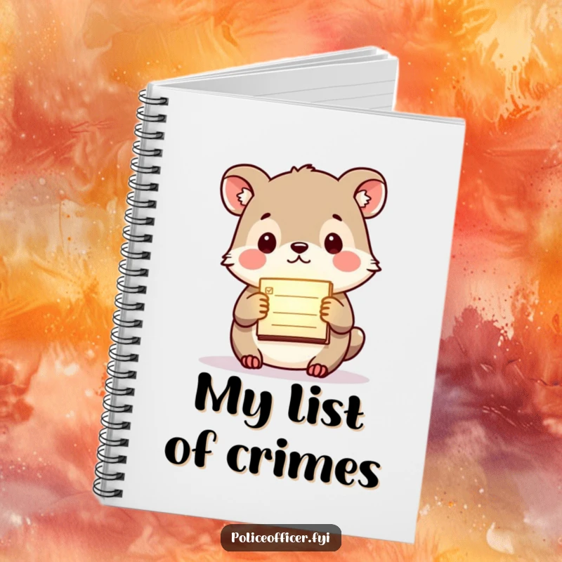 Funny notebook cover featuring a small animal holding a tiny, glowing citation pad, encouraging purposeful and humorous note-taking.