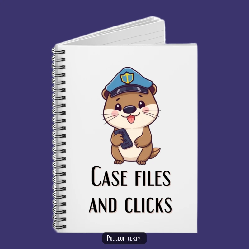 Funny Otter Cop Notebook: Cheerful Officer With Remote, Ideal Funny Gift!