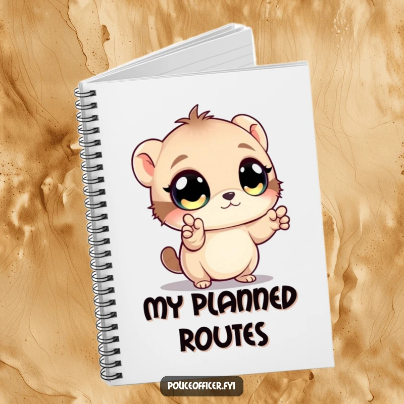 Funny notebook cover featuring a creature directing traffic with its paws, encouraging organized and humorous note-taking.