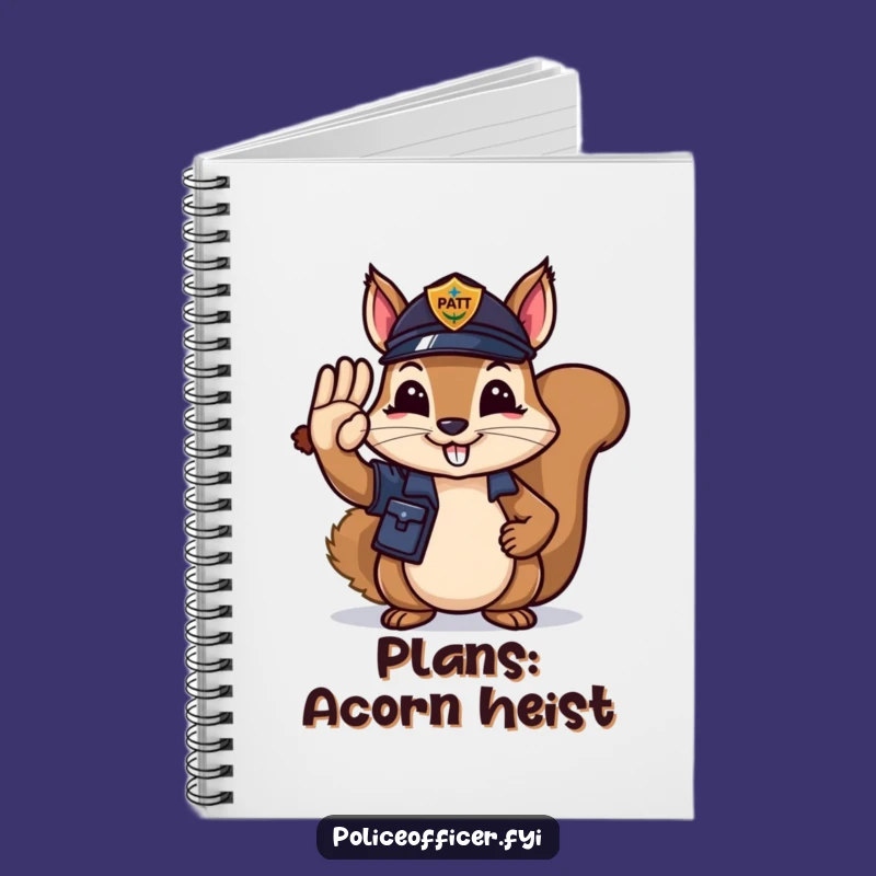 Funny Squirrel Officer Notebook: Acorn Notes, Ideal Funny Gift