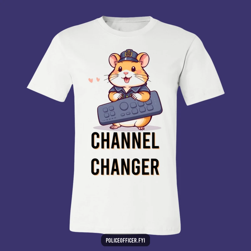Funny Hamster Police T-Shirt: Remote Control Master, a Hilarious Tee