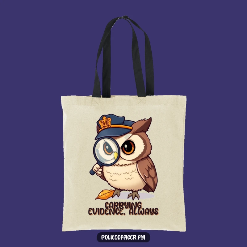 Funny Owl Detective Tote Bag: Leaf Evidence Holder, Unique Funny Gift