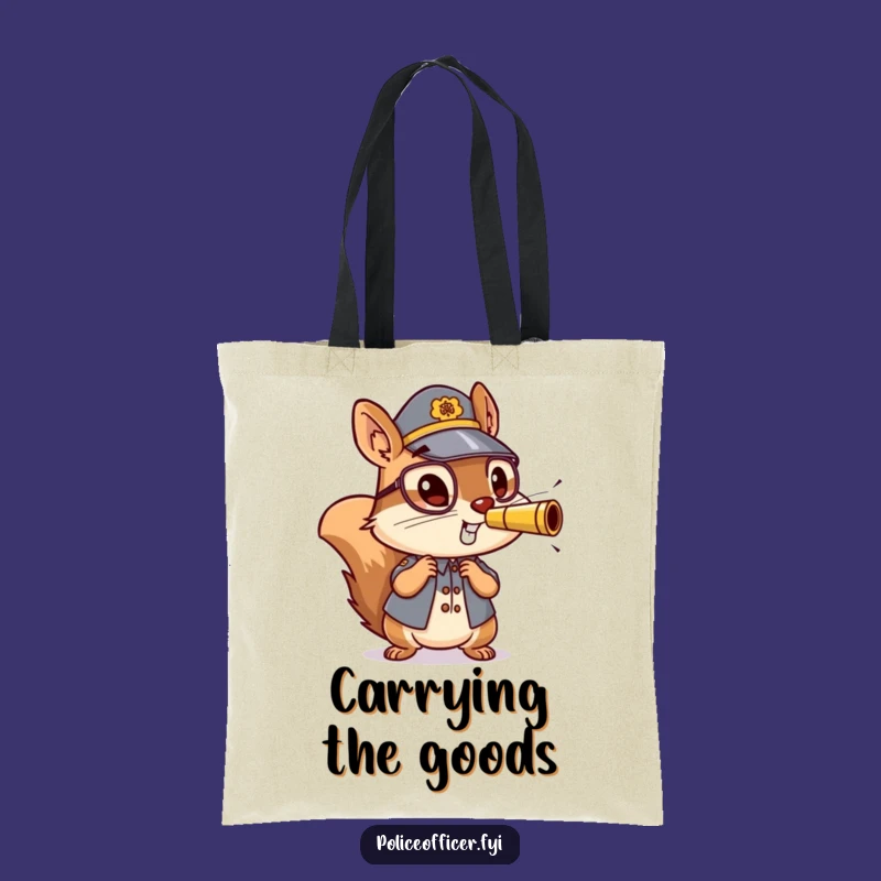 Funny Squirrel Officer Tote Bag: Energetic Whistle Blower, a Humorous Carry-all