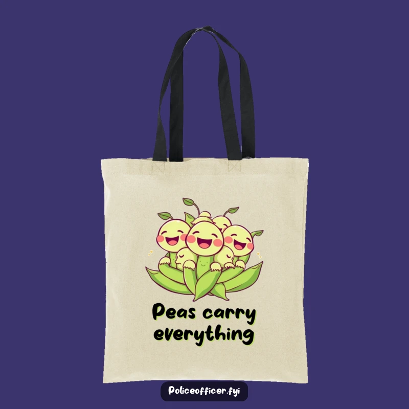 Funny Peas Tote Bag: Carry Your Laughs with Hilarious Rolling Style!