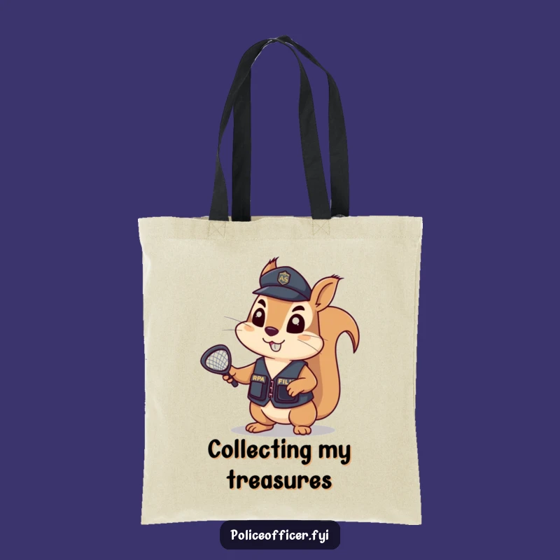 Funny Squirrel Police Tote Bag - Determined Style for Everyday Patrols